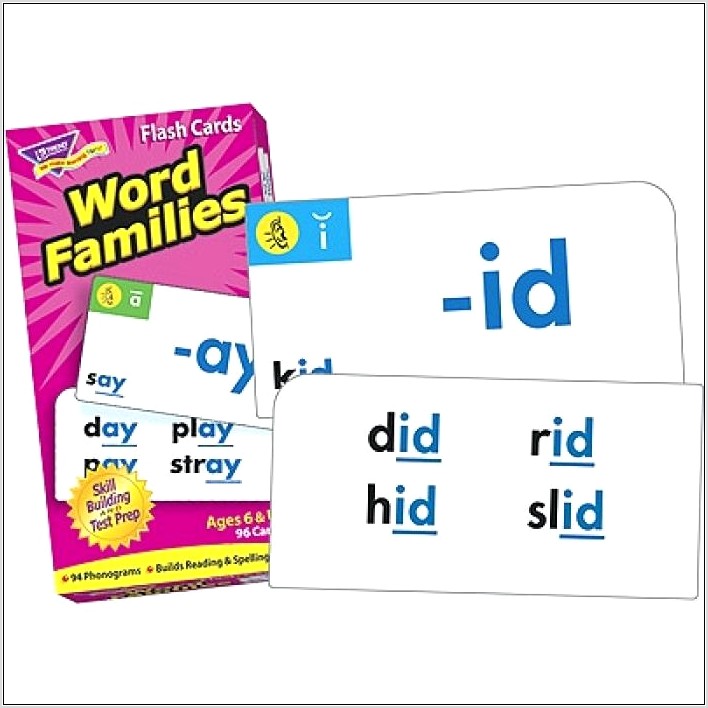 Word Families Printable Flash Cards