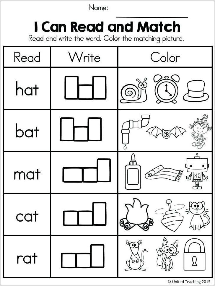 Word Families Worksheets For 1st Grade