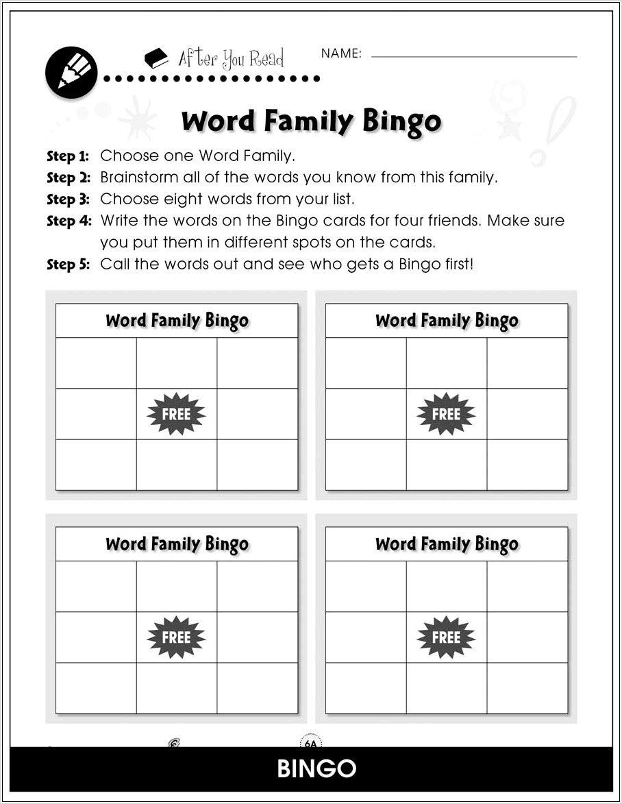 Word Families Worksheets Grade 2