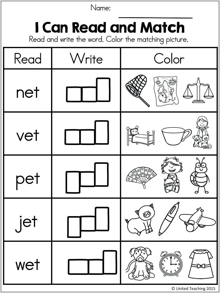 Word Family An Review Worksheet