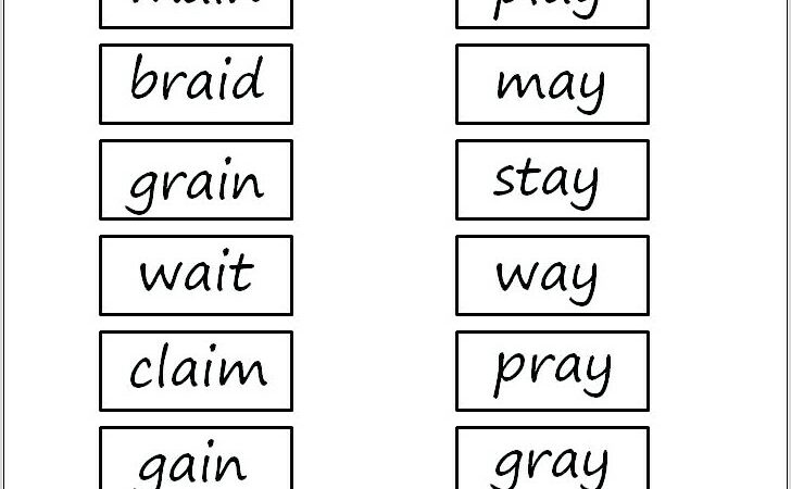 Word Family Ay Worksheets