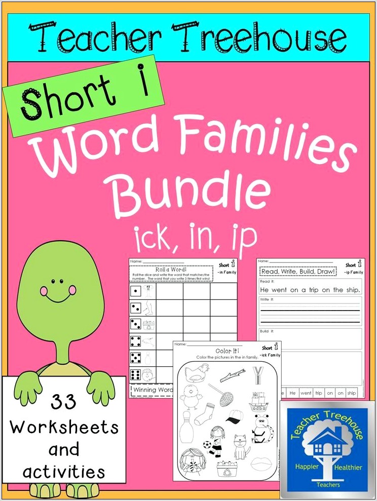 Word Family Ip Worksheets