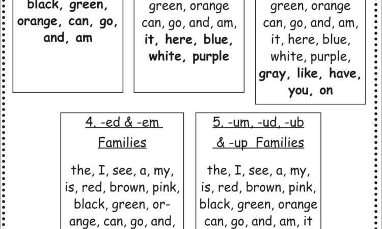 Word Family Ladders Printable