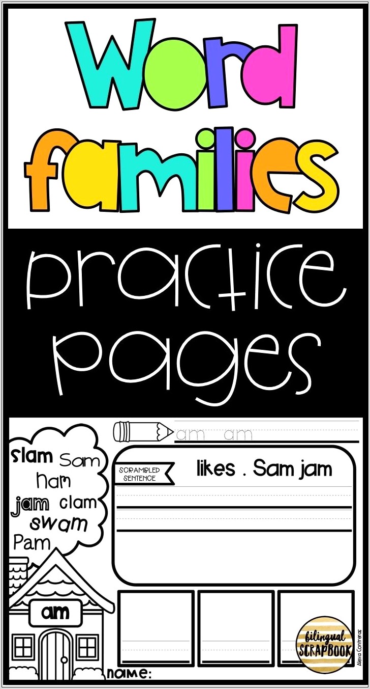 Word Family Practice Kindergarten