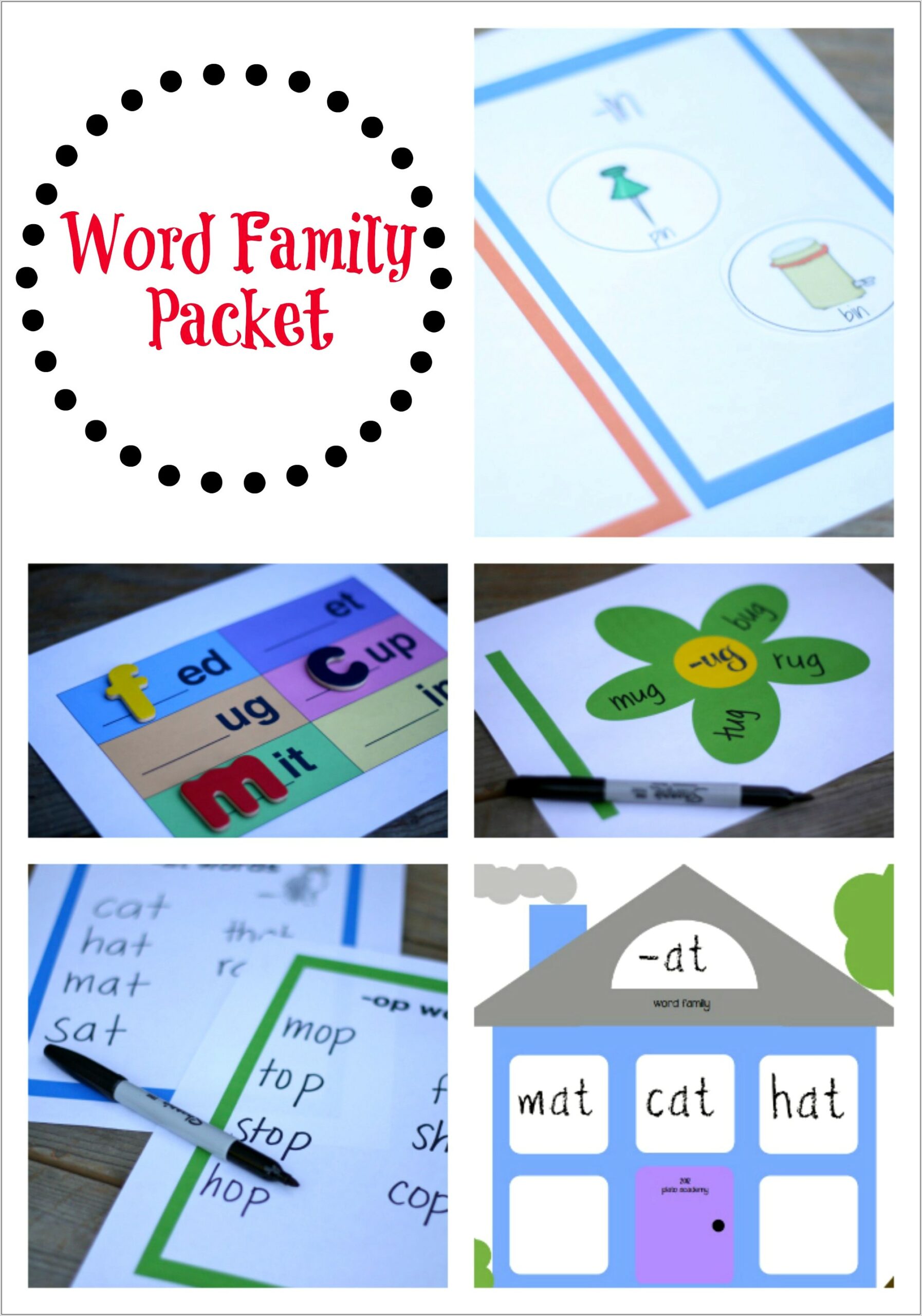 Word Family Printable Games