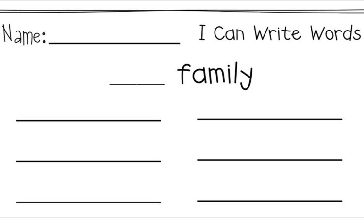 Word Family Recording Sheet