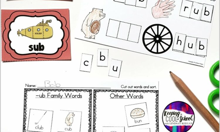 Word Family Ub Worksheets