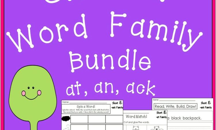 Word Family Worksheets Ack