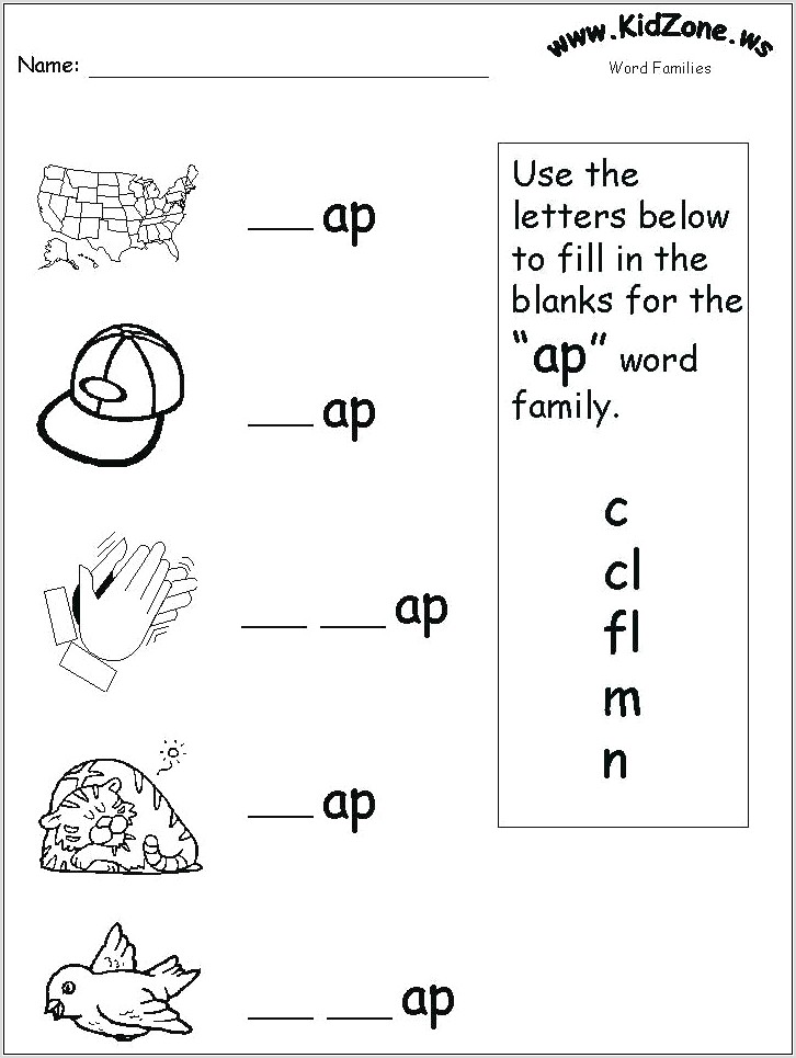 Word Family Worksheets For Grade 1