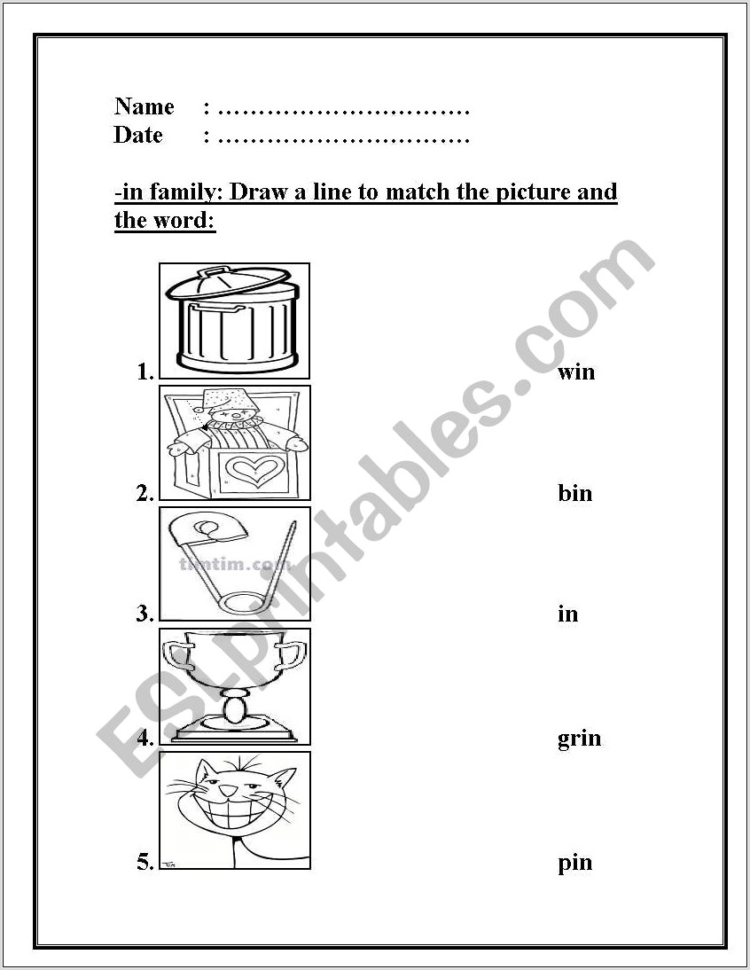 Word Family Worksheets In