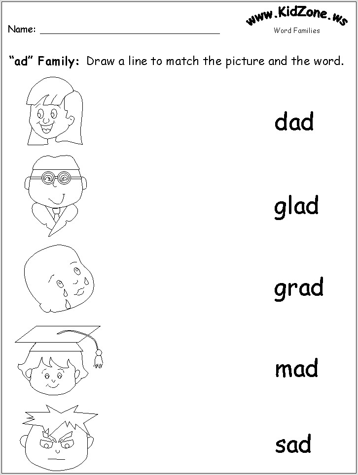 Word Family Worksheets Printable