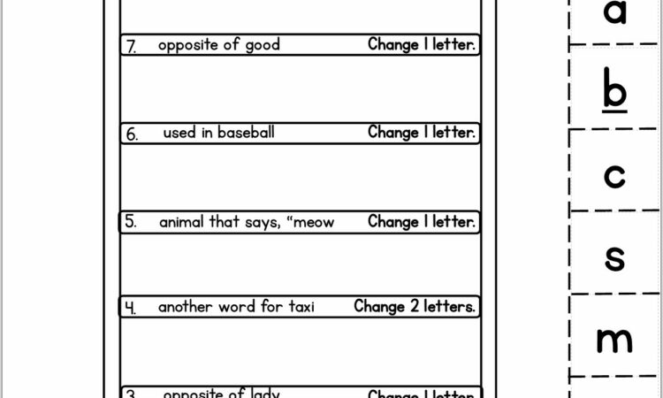 Word Ladders 5th Grade Worksheet