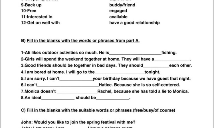 Word Phrase Relationships Worksheet 8th Grade