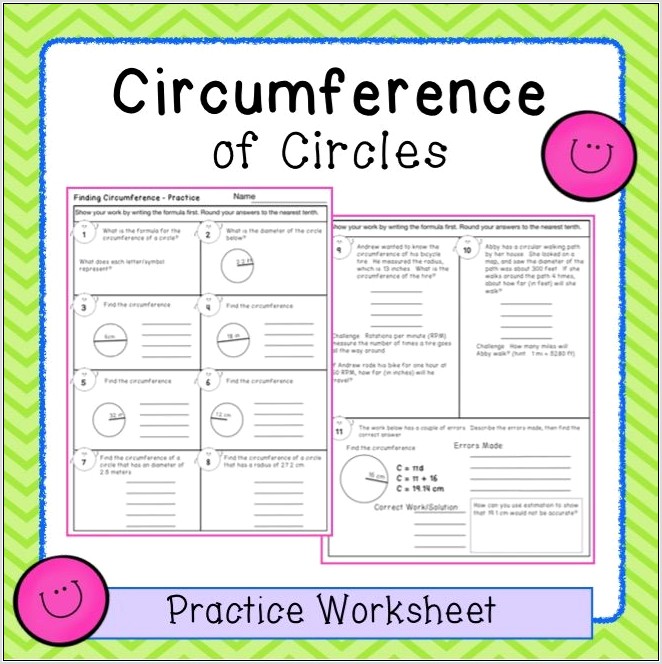 Word Problems Circles Worksheet