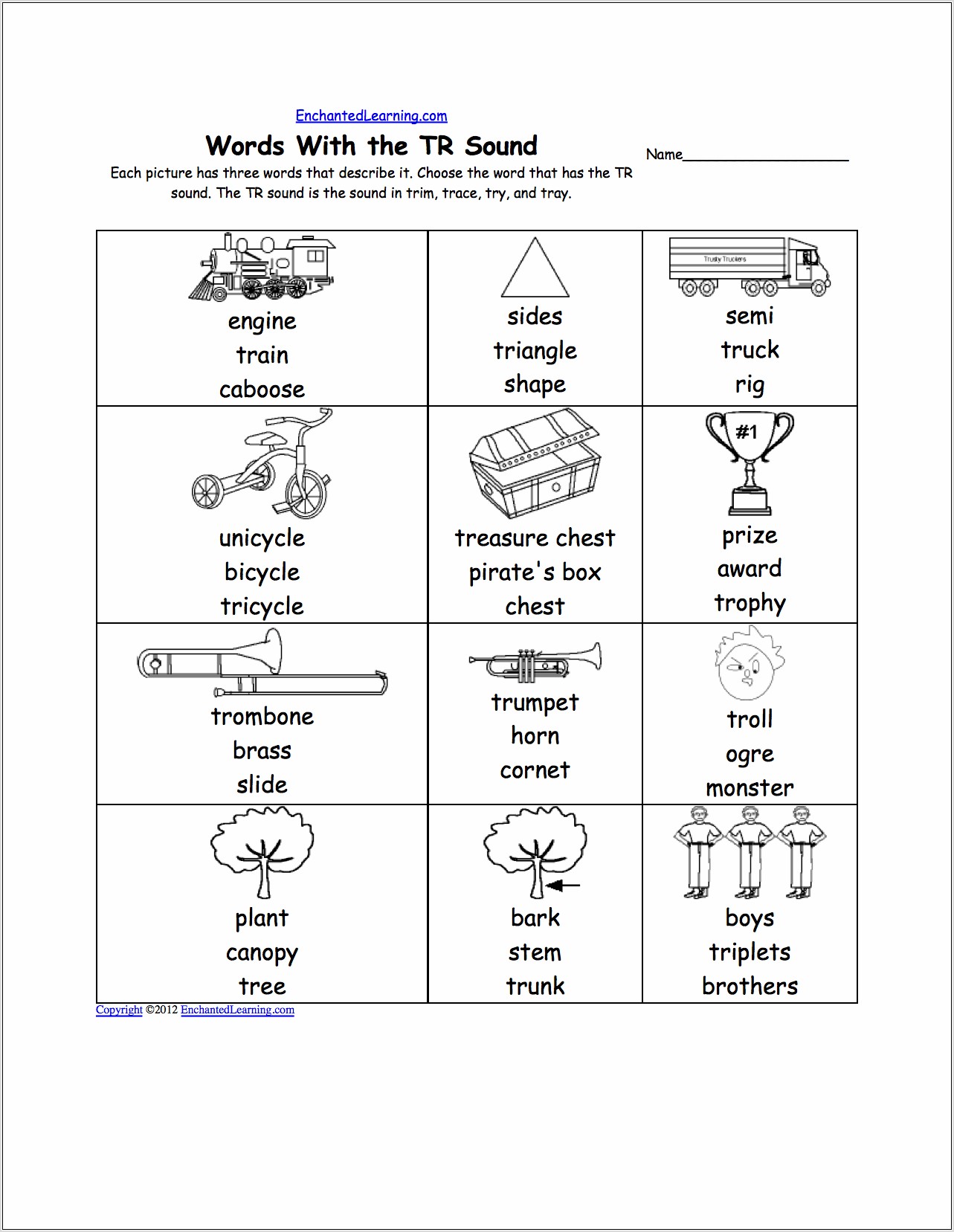 Words Beginning With Th Worksheets