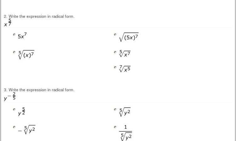 Working With Rational Numbers As Exponents Worksheet