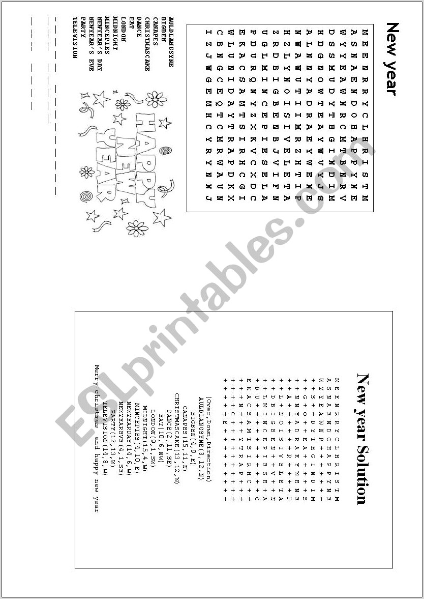 Worksheet 10e Word Search Puzzle