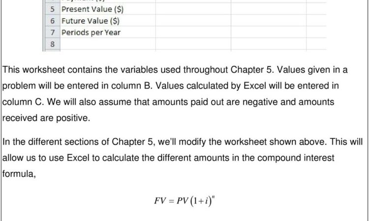 Worksheet 241 Time Value Of Money