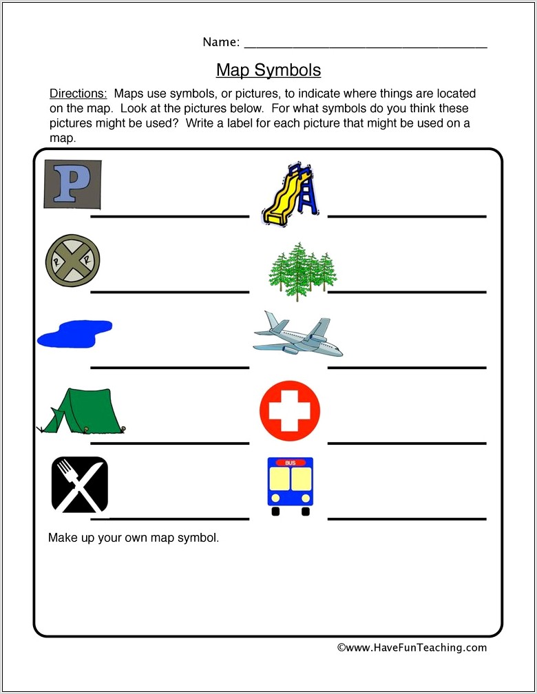 Worksheet About Map Symbols