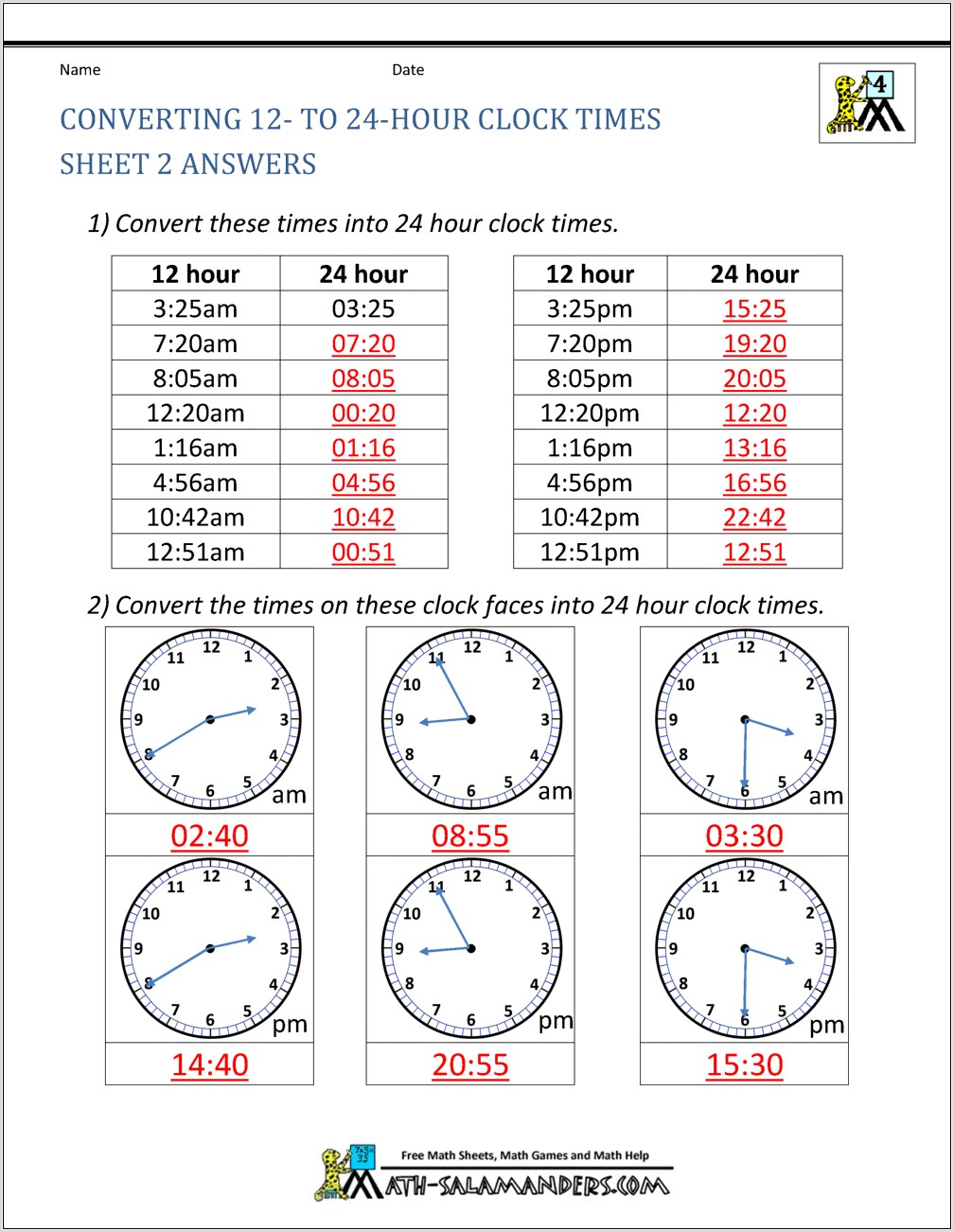 Worksheet About Time Conversion