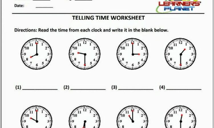 Worksheet About Time For Grade 1