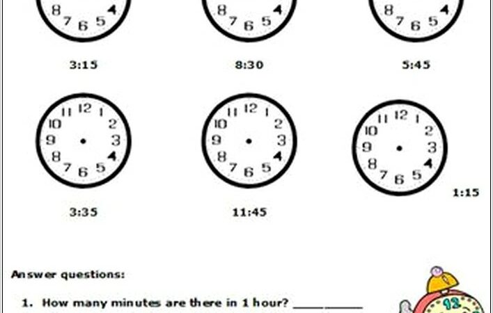 Worksheet About Time For Kindergarten