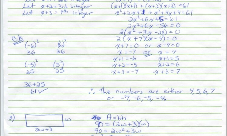 Worksheet Algebra Word Problems