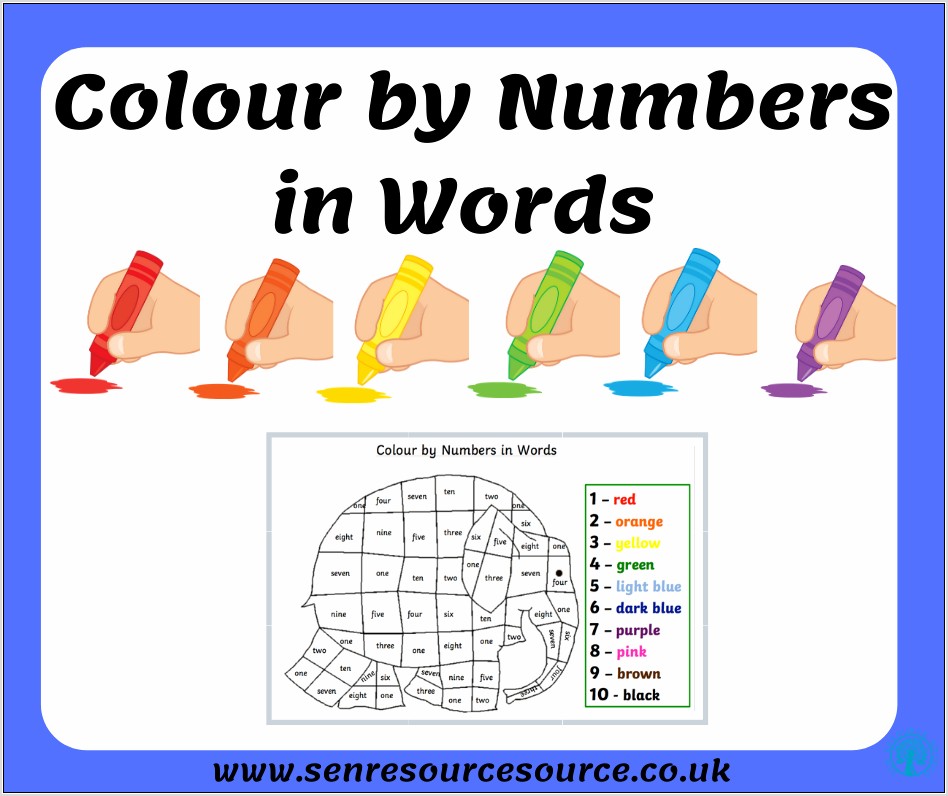 Worksheet Colour By Numbers