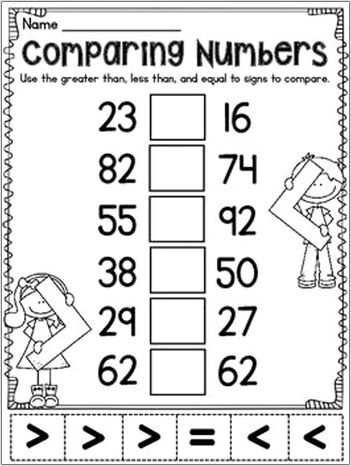 Worksheet Comparing Numbers 1st Grade