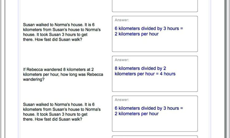 Worksheet Distance Rate Time Problems