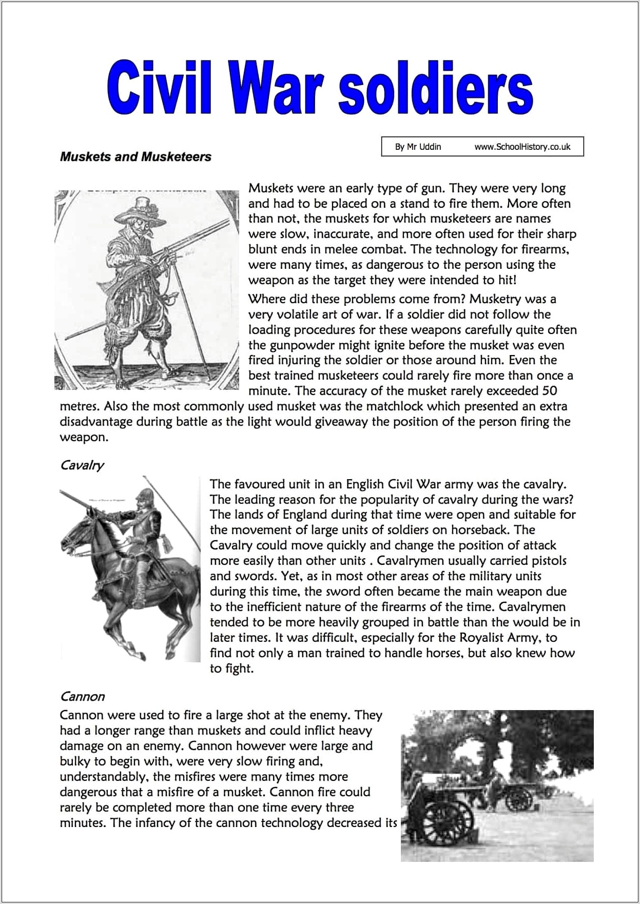 Worksheet English Civil War