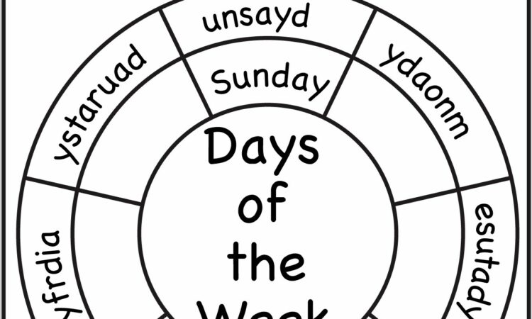 Worksheet English Days Of The Week