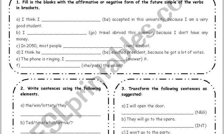 Worksheet English Grammar Exercises