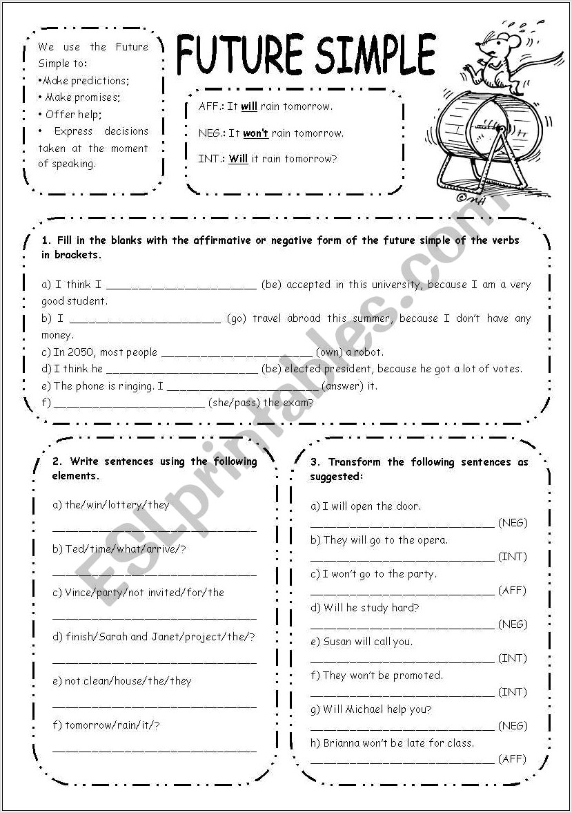 Worksheet English Grammar Exercises