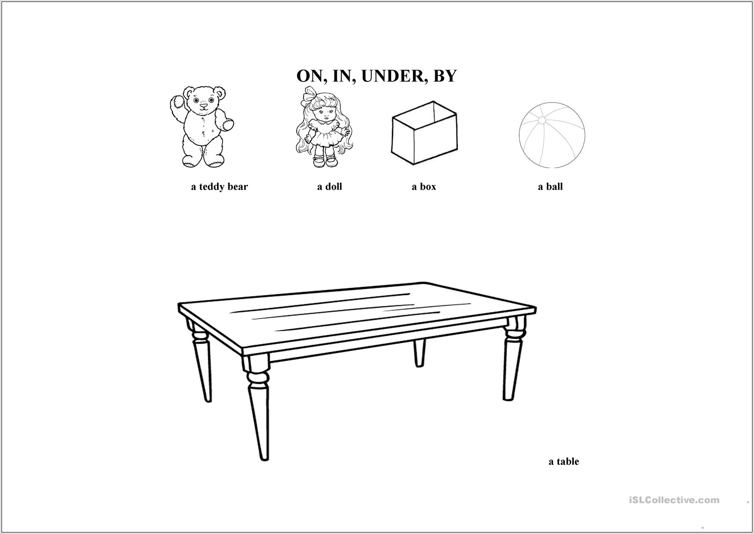 Worksheet English In On Under