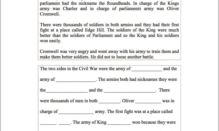 Worksheet English Year 8