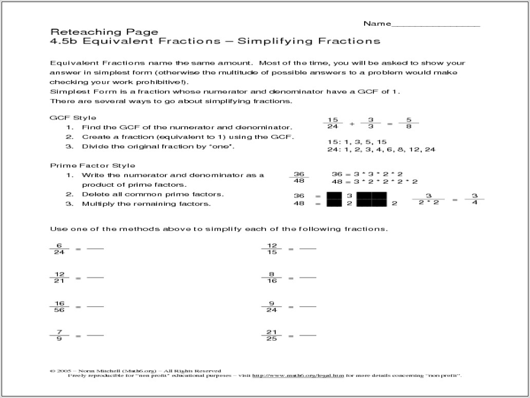 Worksheet Equivalent Fractions 4th Grade