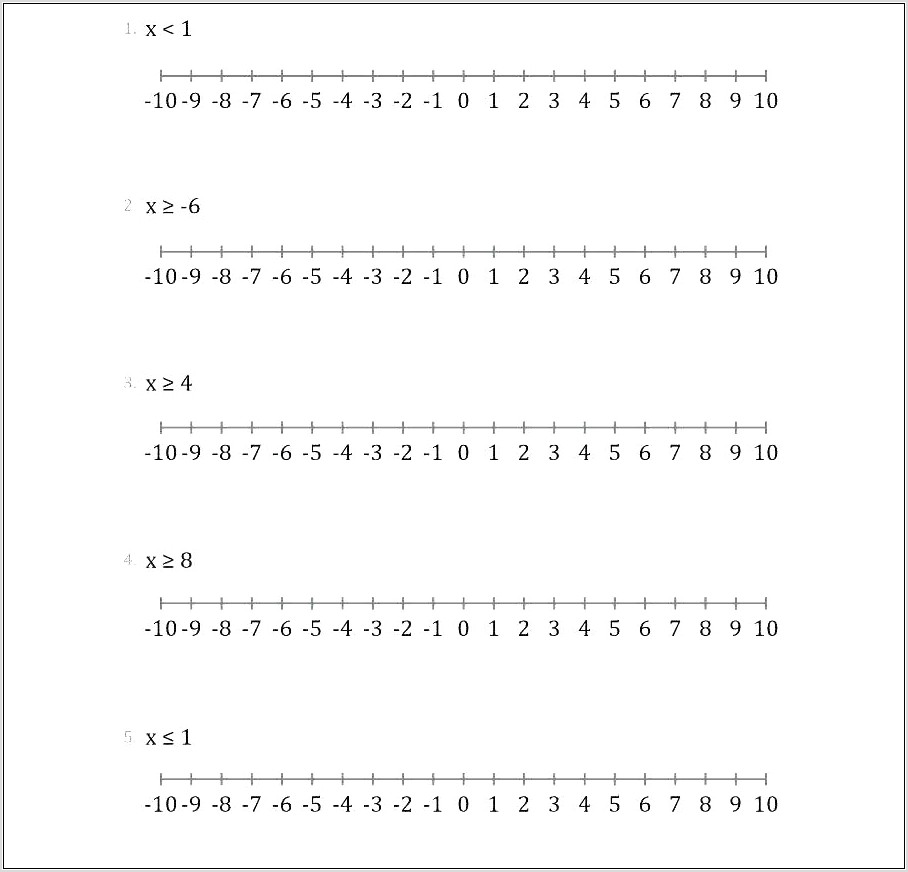 Worksheet For Fractions On A Number Line
