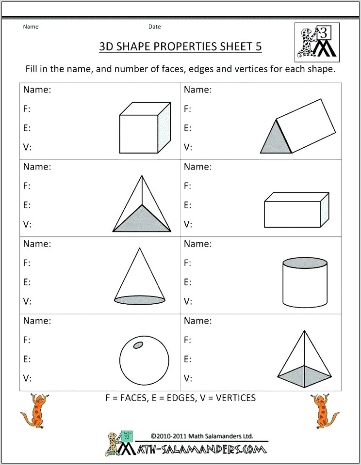 Worksheet For Grade 5 Geometry