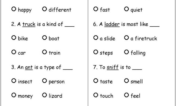 Worksheet For Grade 5 On Synonyms