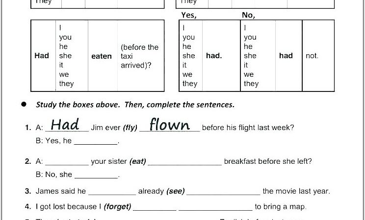 Worksheet For Grade 5 Present Tense