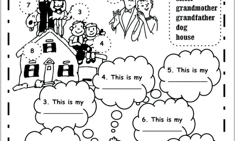 Worksheet For Kindergarten My Family