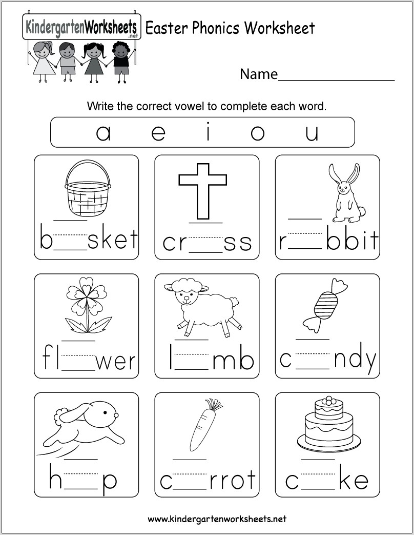 Worksheet For Kindergarten Phonics