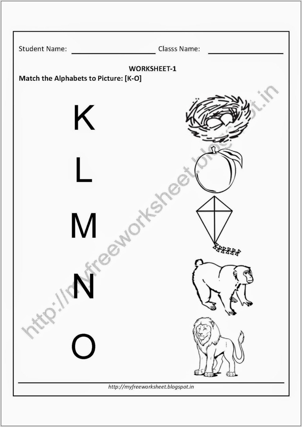 Worksheet For Kindergarten Urdu