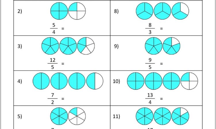 Worksheet For Mixed Numbers To Improper Fractions