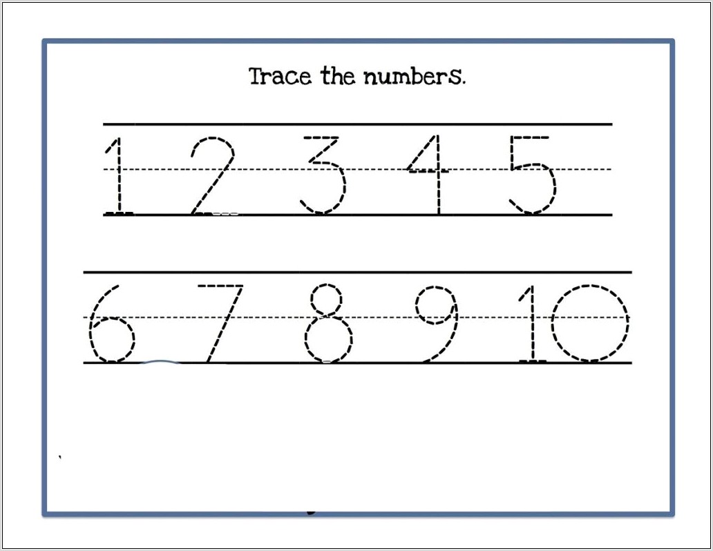 Worksheet For Numbers 1 10