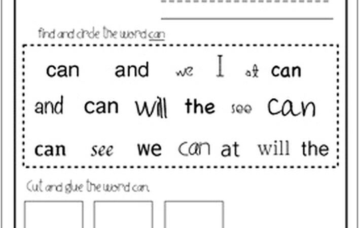 Worksheet For Sight Word You