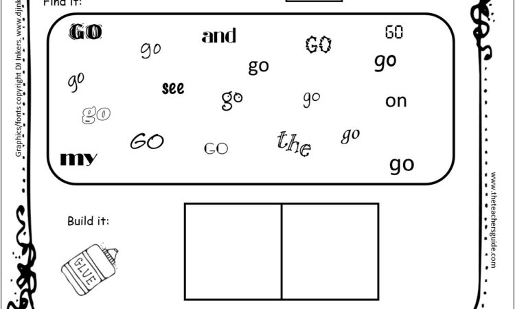 Worksheet For The Sight Word Go