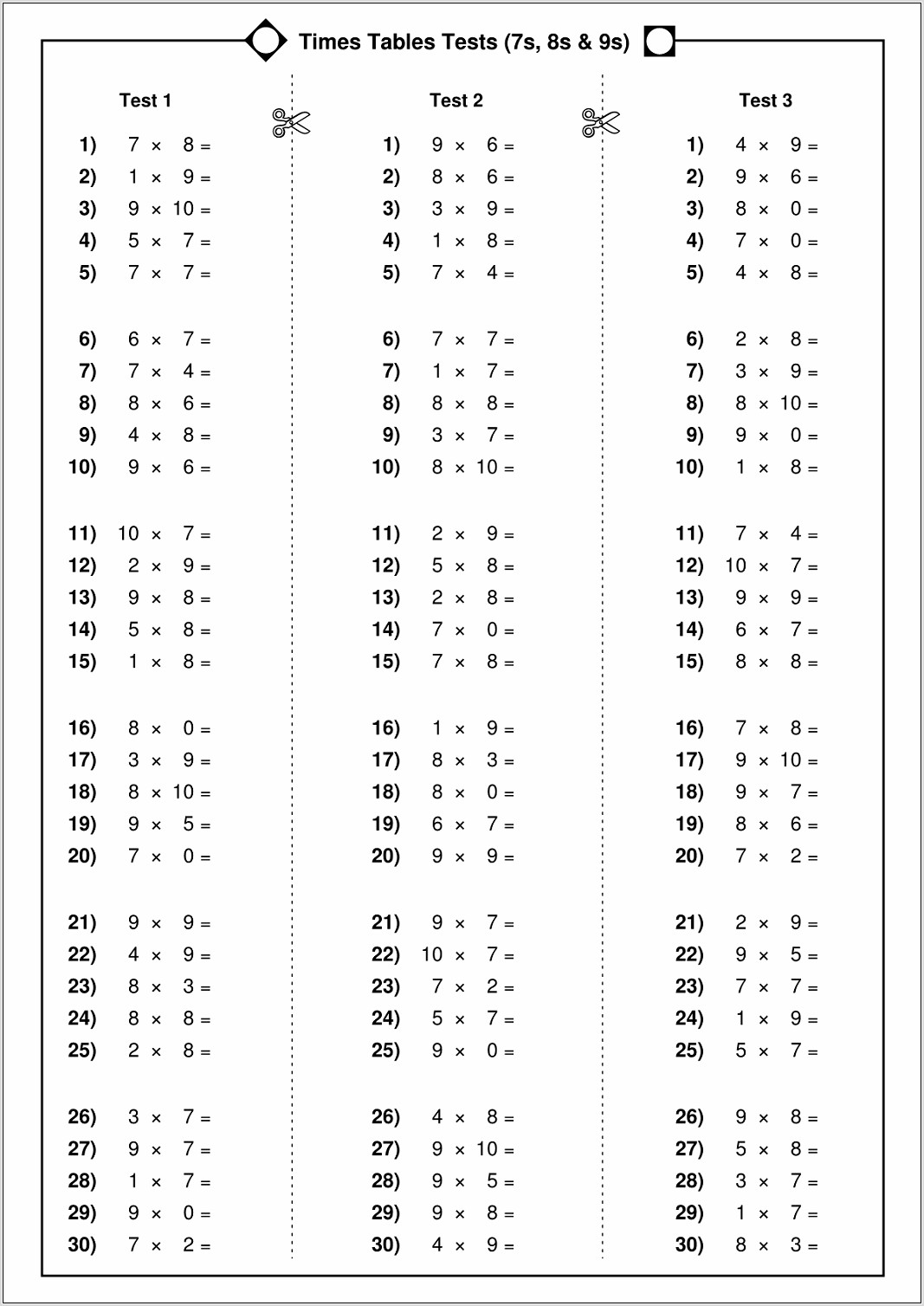 Worksheet For Time Table