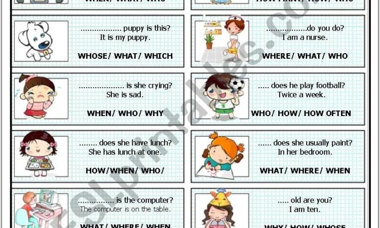 Worksheet For Wh Words